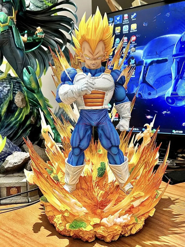 Dragon Ball Personaggio Vegeta Super Sayan 37Cm Principe Sayen Statua Collezione - Foto 1 di 23