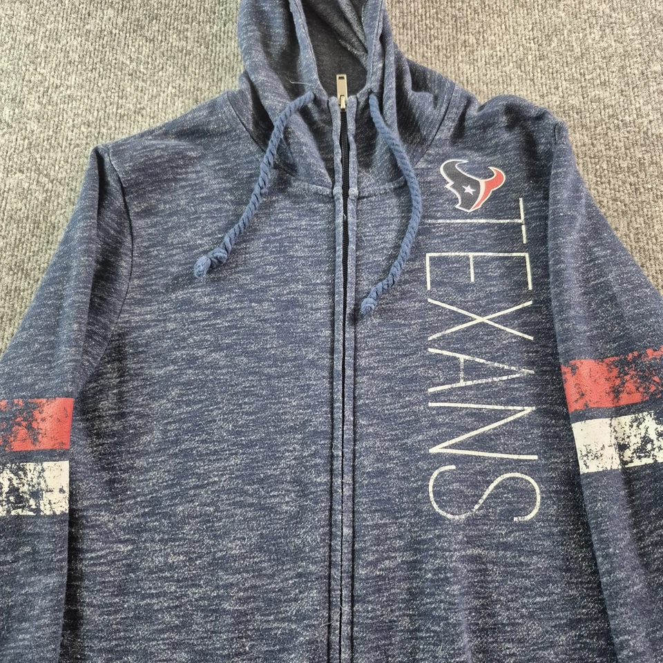Sudadera con capucha Majestic Houston Texans NFL cremallera completa para mujer talla mediana azul deportes Foto 4 de 4