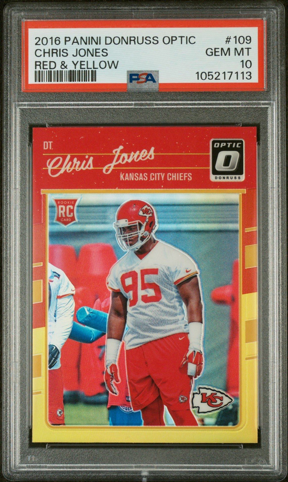2016 Optic Chris Jones 109 Red Yellow RC PSA 10