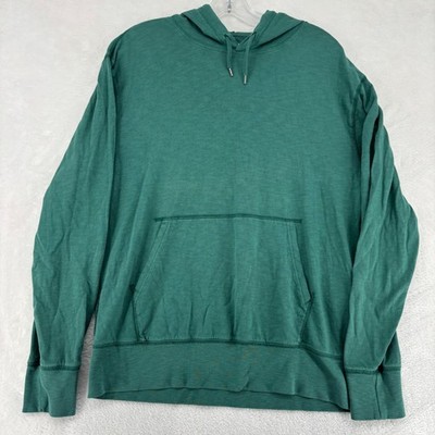 J.Crew Mens Garment-Dyed Slub Cotton Hoodie Green AK980 SP21 Medium