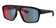 Prada Linea Rossa PS B02SF 1BO08F Matte Black-Red 59mm Sunglasses /New/Authentic