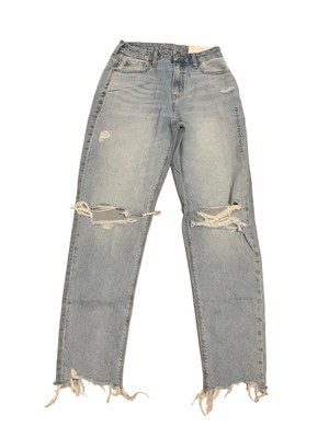 American Eagle Jeans Women s 4 Reg Strigid Curvy Mom Distressed Light NEW