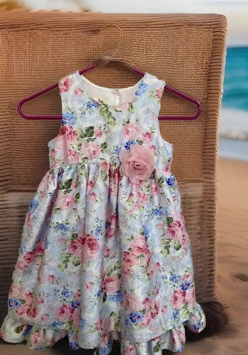 Laura Ashley Size 6X Dress London PRISTINE Girls Pink Special Occasion Roses