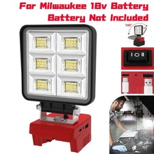 48W 5200LM LED Work Light for Milwaukee 18v Battery Rechargeable Torch, TYPE C