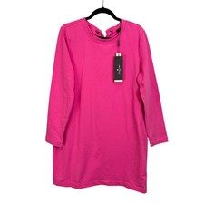 Massimo Fabbro Italy Sweater Dress Womens XL Pink Lace Up Back Long Sleeve NWT