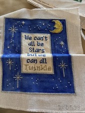 Needlepoint 13ct Mopsey Designs Stars  Twinkle  Partial Nice Work Approx 8 X 9  
