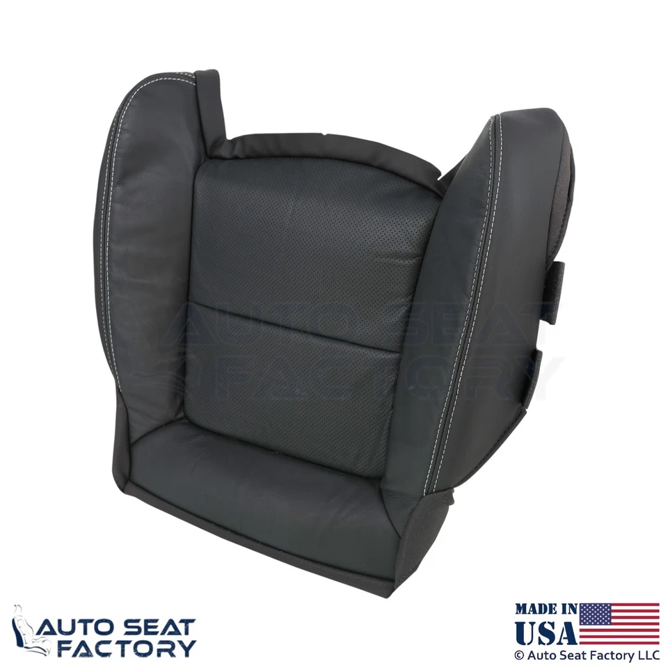 Cubierta de asiento inferior negra Perf de cuero genuino para Cadillac XTS 2013-2019 Foto 4 de 4