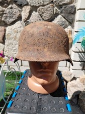 Original-Authentique WW2 WWII Casque Allemand Wehrmacht MFR Timbre ET66 / 4714 #226