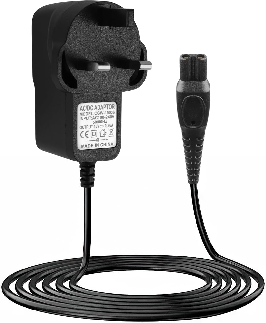 15V for Philips Shaver Charger HQ8505 Cable, UK for One Blade Series 5000, 7000,
