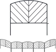 5Pack 17In Decorative Metal Garden Fence - Rustproof Black Outdoor Panels