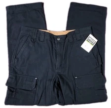 Duluth Trading Cargo Work Pants Men’s 36x34 Black Flex Fire Hose Rix Fit New