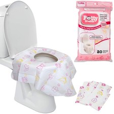 Disposable Toilet Seat Covers for Kids  Adults, 20 Pack - Pink/Floral