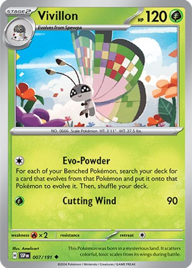 Pokemon Vivillon (7/290) Surging Sparks LP