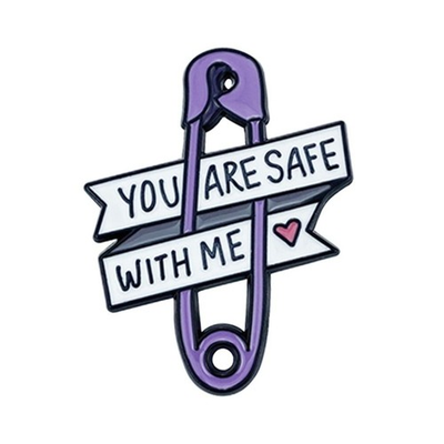 #ad “You Are Safe With Me” Enamel Pin – Purple Safety Pin Support amp; Kindness Pin $5.00