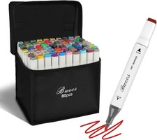 Alcohol Markers Brush Tip Double Tipped Art Marker 80 Count suitable for Adults
