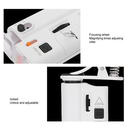 60X ‑ 100X Mikroskop Tragbarer Clip Smartphone Mikroskop Vergrößern Glas Mit CUB - Bild 9 von 18