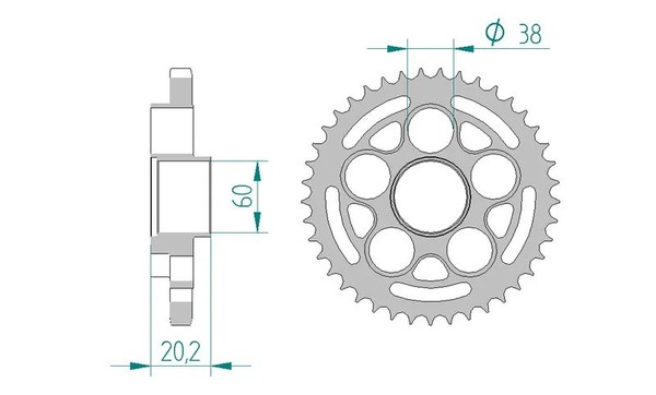 Kettenrad Stahl 45-ZäHne 525-Teilung FüR Ducati Hypermotard 1100 Evo 2010-2013-image
