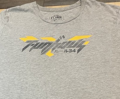 Rooster Teeth Funhaus Japanese Print Graphic Heather Gray Mens Tee Shirt Size XL