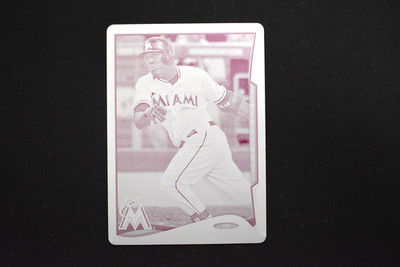 Marcell Ozuna 2014 Topps Baseball Series 1 Magenta Printing Plate 1/1 #70