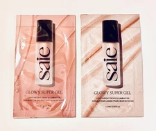 Saie Glowy Super Gel Lightweight Dewy Highlighter in Starglow & Roseglow Samples