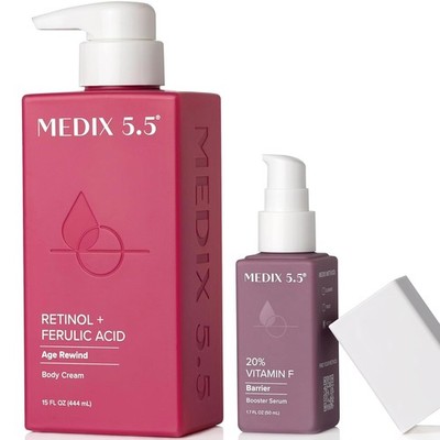 MEDIX Retinol Body Lotion + Vitamin F Booster Serum Moisturizer 2PC Skin Care