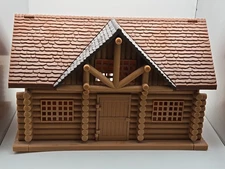 Plasticville - Vintage Brown Plastic Log Cabin