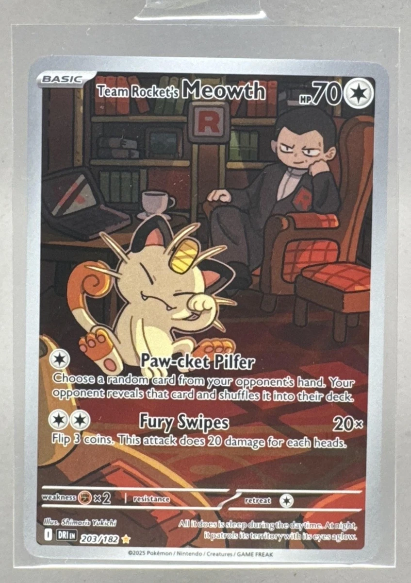 Team Rocket's Meowth 203/182 Sv10: Destined Rivals for sale | eBay