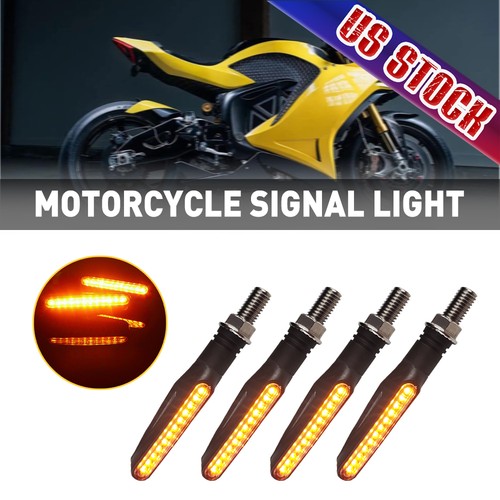 US New 4X 12LED Motorcycle Turn Signal Amber Light Universal For 12V Motorcycles