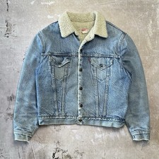 Vintage 70s Levis Sherpa Denim Trucker Jacket size Medium Made in USA