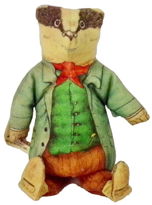 Mr Badger Toy Wind in the Willows Bean Bag Toy Works 1981 Adorable