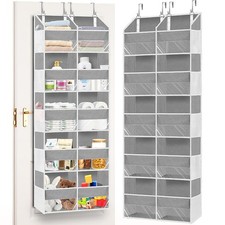 Over The Door Organizer, 5-Tier Extra Large Behind Door Storage with 10 Big F...