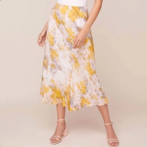 Falda midi ASTR The Label Nava amarilla rosa tie dye viscosa talla grande - Imagen 9 de 11