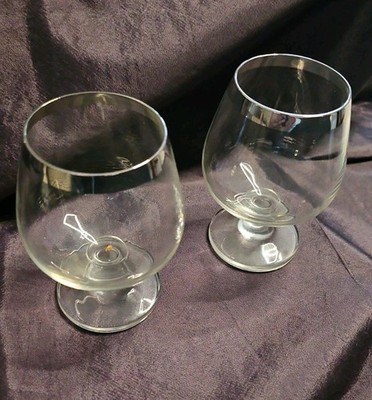 2x Vintage Cognacschwenker mit Silberrand / Platinrand   60er/70er Jahre