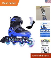 Unisex Adjustable Inline Skates with Illuminated Wheels - Perfect for All Ages