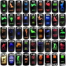 50 Caliber Racing Rocker Switch LED Lighted for UTV Auto Boat RV Truck Marine