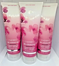 Bath and Body Works CHERRY BLOSSOM BODY CREAM 8 OZ/226 G *SET OF 3*