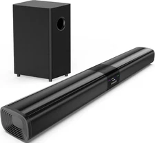 Sound Bar for Smart TV with 5.25 Inch Subwoofer, 100W 24 Inch Soundbar for TV, T