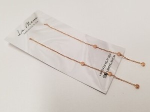 Authentic Lameno "Treasure Thread" 18k Rose Gold Plated Chain Dangle Earrings