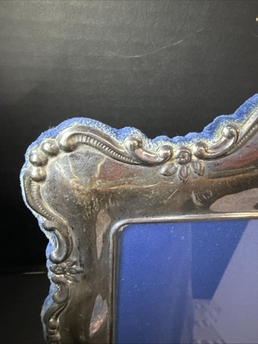 Antique Sheffield England Silver Plated Picture Frame Floral Border 5” X 7” - Picture 9 of 14