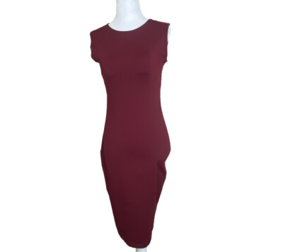 Susana Monaco Bodycon Dress Small Burgundy Sleeveless Knee-High Elegant Dress