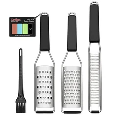 Lemon Zester Grater Three-piece Suit - Heavy Duty Kitchen Tool for Parmesan C...
