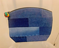 Case Waterproof Cosmetic Toiletry Bag Denim Jeans New Hobo Boho Travel BB