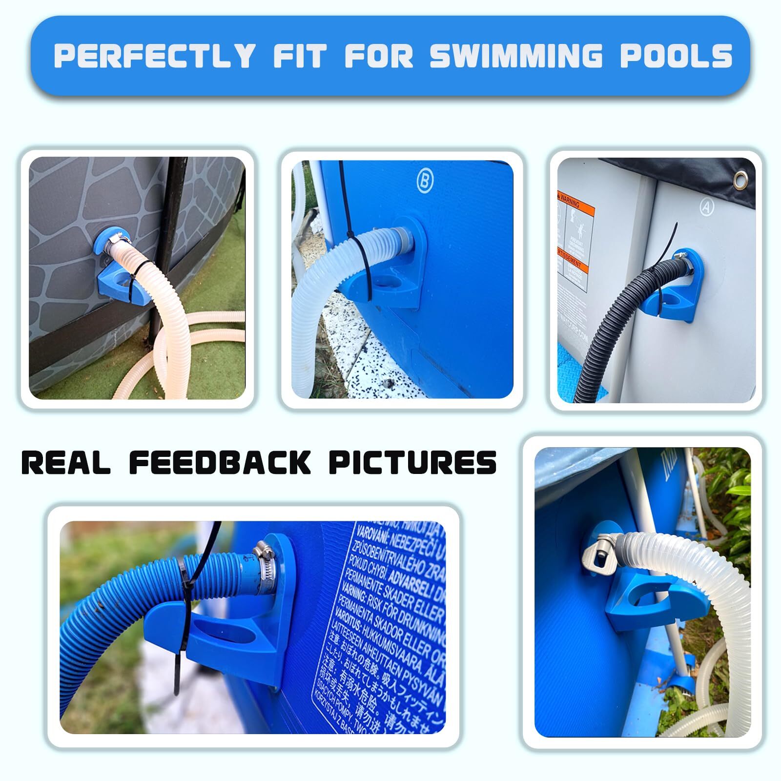 2Pc Swimming Pool Hose Holder Pipe Clips For Above Ground Fit Intex ...