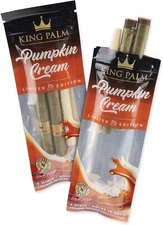 King Palm | Mini Size | Pumpkin Cream | Prerolled Palm Leafs | 2 Pack, 4 Rolls