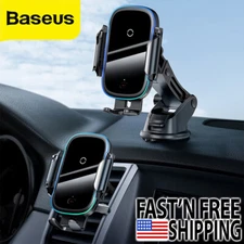 Baseus 15W Qi Wireless Phone Charger Holder for Car iPhone Samsung
