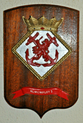Große Niederlande Minenabwehr Flottille 3 Plakette Schild Wappen Holländische Marine