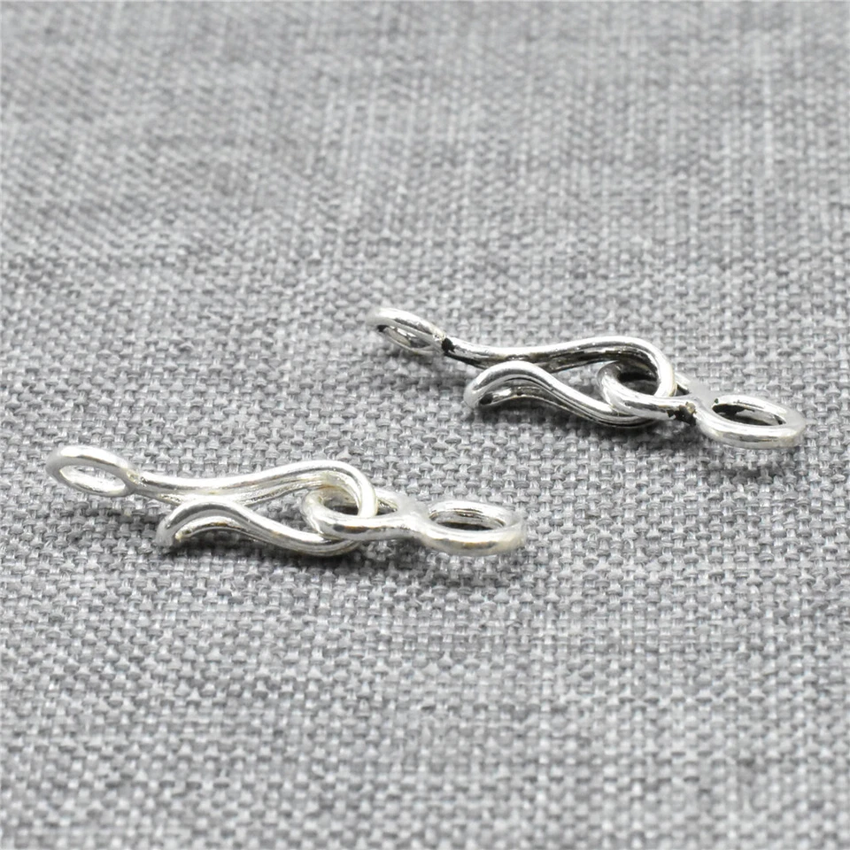 5sets of 925 Sterling Silver Hook and Eye Connector Clasps for Bracelet Necklace - Image 2 of 4