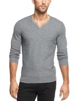 Inc International Concepts Chain Link Texture Split Neck Sweater Small Gray $59 Inc International Concepts Chain Link Texture Split Neck Sweater Small Gray $59