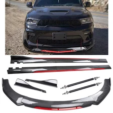 For Dodge Durango SRT Front Bumper Lip Spoiler Splitter Side Skirt Carbon Fiber
