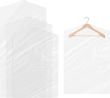30 Pcs Clear Plastic Garment Bags Dustproof Clothing Protector Covers for Closet